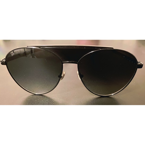 Jimmy Choo Ave/S 80790 Metal Aviator Sunglasses Black 58mm/UNISEX - Picture 15 of 16